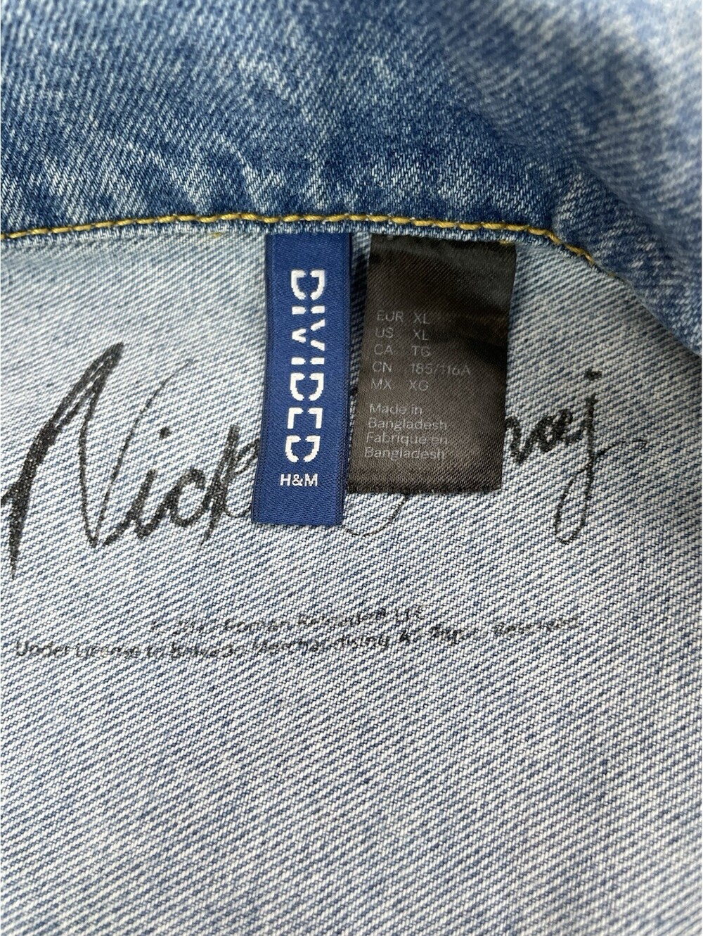 Nicki Minaj x H&M Divided Limited Edition Denim Jacket Distressed XL Rap Hip Hop - Picture 4 of 7